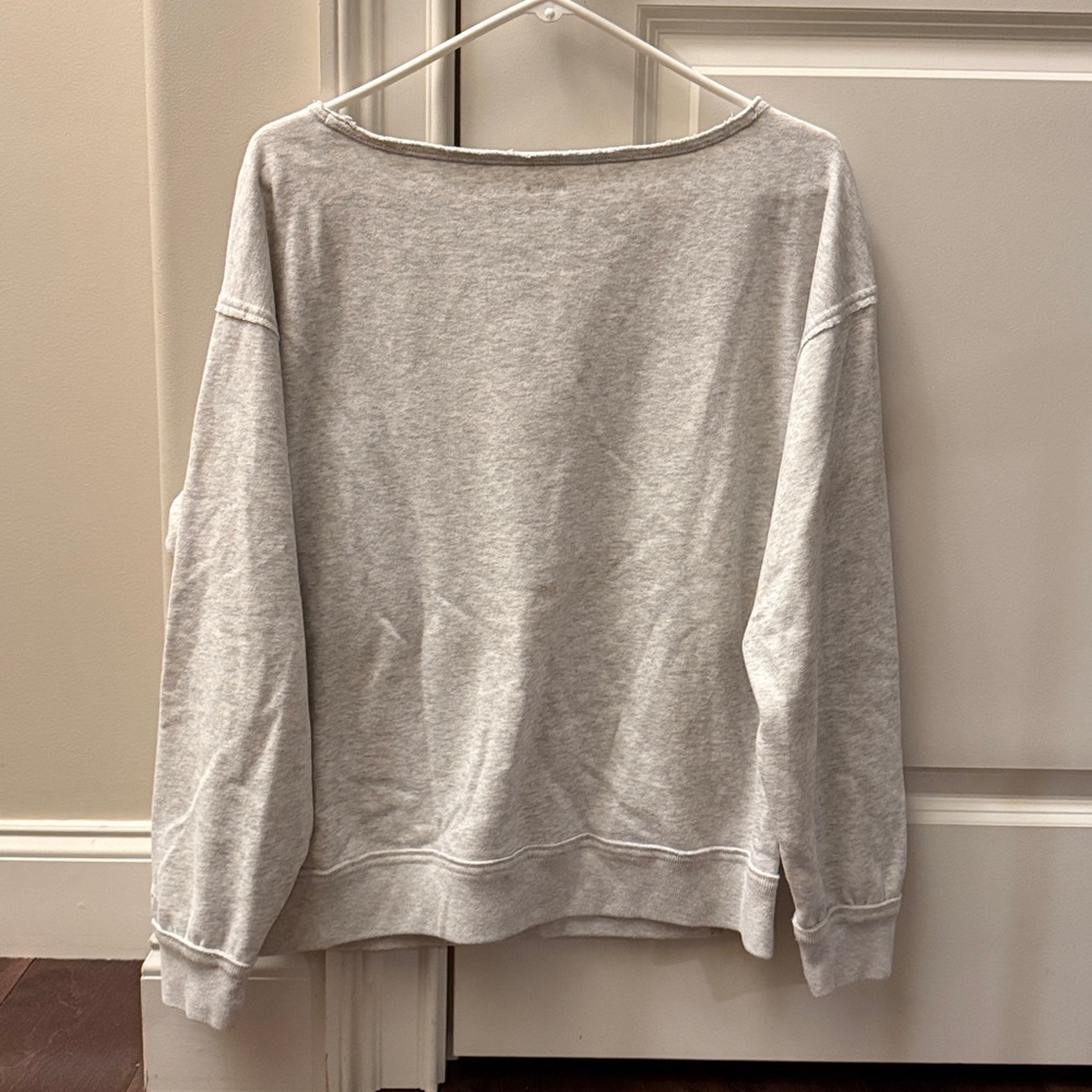 Womens Hollister Light Gray Off the Shoulder Sweatshirt XS - Picture 4 of 4
